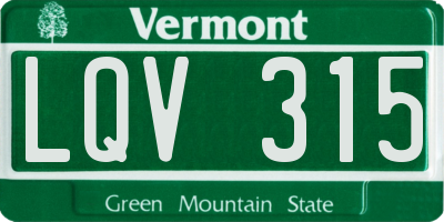 VT license plate LQV315