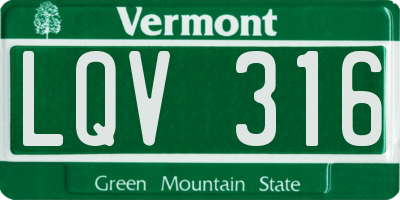 VT license plate LQV316