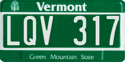 VT license plate LQV317