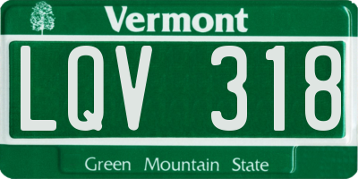 VT license plate LQV318