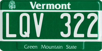 VT license plate LQV322