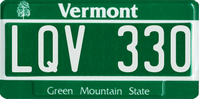 VT license plate LQV330