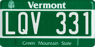 VT license plate LQV331