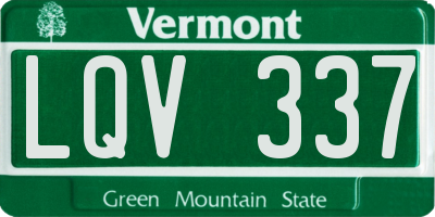VT license plate LQV337