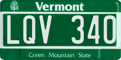 VT license plate LQV340