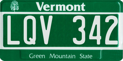 VT license plate LQV342