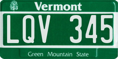 VT license plate LQV345