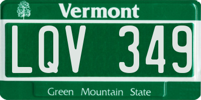 VT license plate LQV349