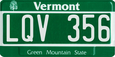 VT license plate LQV356