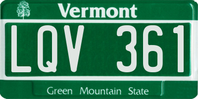 VT license plate LQV361
