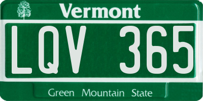 VT license plate LQV365
