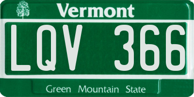 VT license plate LQV366