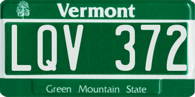 VT license plate LQV372