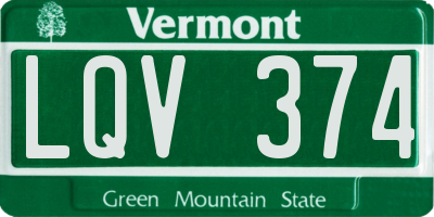 VT license plate LQV374