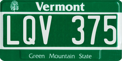 VT license plate LQV375