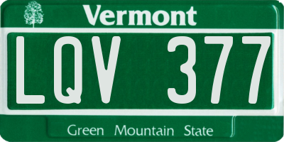 VT license plate LQV377