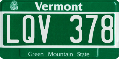 VT license plate LQV378