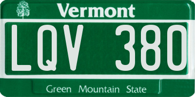 VT license plate LQV380