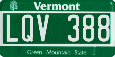 VT license plate LQV388
