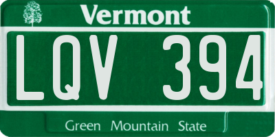 VT license plate LQV394