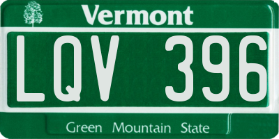 VT license plate LQV396