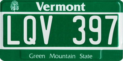 VT license plate LQV397
