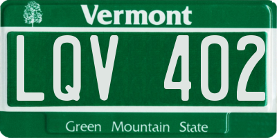 VT license plate LQV402