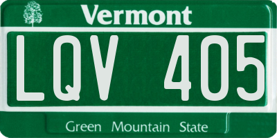 VT license plate LQV405