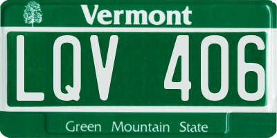 VT license plate LQV406