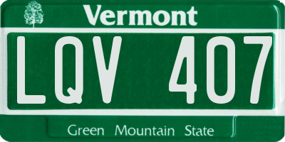 VT license plate LQV407