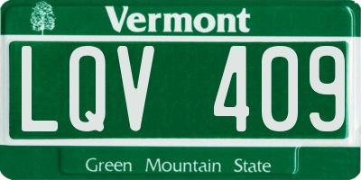 VT license plate LQV409