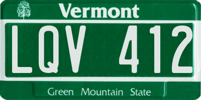 VT license plate LQV412