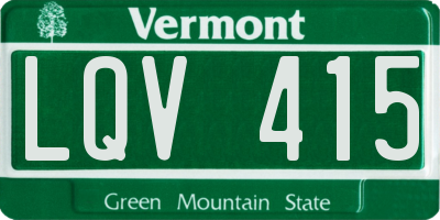 VT license plate LQV415