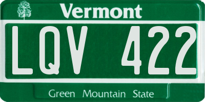 VT license plate LQV422