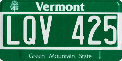 VT license plate LQV425