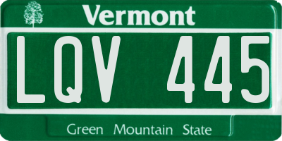VT license plate LQV445