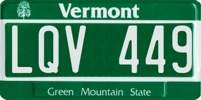 VT license plate LQV449