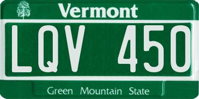 VT license plate LQV450