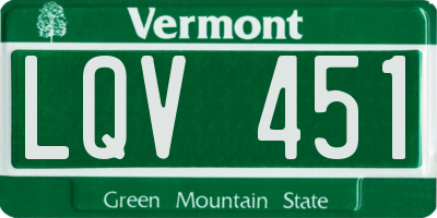VT license plate LQV451