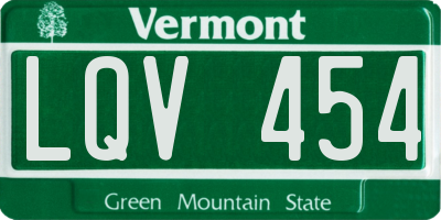 VT license plate LQV454