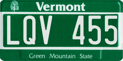 VT license plate LQV455