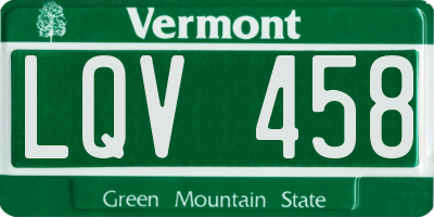 VT license plate LQV458
