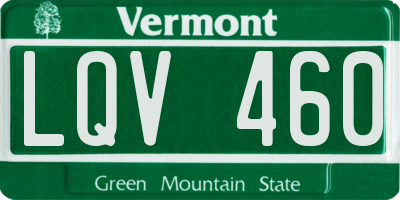 VT license plate LQV460