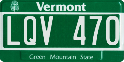 VT license plate LQV470