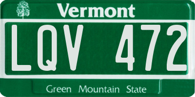 VT license plate LQV472