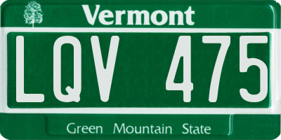 VT license plate LQV475