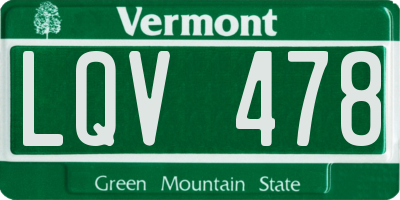 VT license plate LQV478
