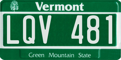 VT license plate LQV481