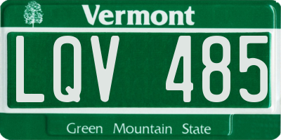 VT license plate LQV485