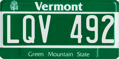 VT license plate LQV492